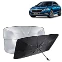 KINGSWAY® Car Sun Shade UV Protection Windshield Cover Compatible with Skoda Octavia, (Year 2019-2020), Foldable Size Universal Fit Umbrella Curtain for Front Window, Rear Window, Black, 1 Piece