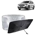 KINGSWAY® Car Sun Shade UV Protection Windshield Cover Compatible with Maruti Suzuki XL6, (Year 2019-2022), Foldable Size Universal Fit Umbrella Curtain for Front Window, Rear Window, Black, 1 Piece