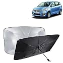 KINGSWAY® Car Sun Shade UV Protection Windshield Cover Compatible with Maruti Suzuki Ertiga, (Year 2016-2018), Universal Fit Umbrella Curtain for Front Window, Rear Window, Black, 1 Piece