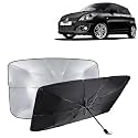 KINGSWAY® Car Sun Shade UV Protection Windshield Cover Compatible with Maruti Suzuki Swift, (Year 2011-2017), Universal Fit Umbrella Curtain for Front Window, Rear Window, Black, 1 Piece