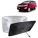 KINGSWAY® Car Sun Shade UV Protection Windshield Cover Compatible with Citroen C3, (Year 2022 Onwards), Foldable Size Universal Fit Umbrella Curtain for Front Window, Rear Window, Black, 1 Piece