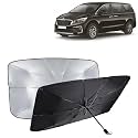 KINGSWAY® Car Sun Shade UV Protection Windshield Cover Compatible with Citroen C3, (Year 2022 Onwards), Foldable Size Universal Fit Umbrella Curtain for Front Window, Rear Window, Black, 1 Piece