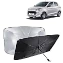 KINGSWAY® Car Sun Shade UV Protection Windshield Cover Compatible with Maruti Suzuki Alto K10, (Year 2022-2023), Universal Fit Umbrella Curtain for Front Window, Rear Window, Black, 1 Piece