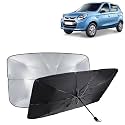 KINGSWAY® Car Sun Shade UV Protection Windshield Cover Compatible with Maruti Suzuki Alto, (Year 2012 Onwards), Universal Fit Umbrella Curtain for Front Window, Rear Window, Black, 1 Piece