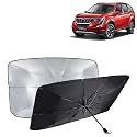 KINGSWAY® Car Sun Shade UV Protection Windshield Cover Compatible with Mahindra XUV 500, (Year 2018-2021), Foldable Size Universal Fit Umbrella Curtain for Front Window, Rear Window, Black, 1 Piece