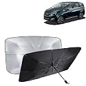 KINGSWAY® Car Sun Shade UV Protection Windshield Cover Compatible with Mahindra Marazzo, (Year 2018-2022), Foldable Size Universal Fit Umbrella Curtain for Front Window, Rear Window, Black, 1 Piece