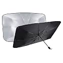 KINGSWAY® Car Sun Shade UV Protection Windshield Cover Compatible with Maruti Suzuki SX4, (Year 2007-2013), Foldable Size Universal Fit Umbrella Curtain for Front Window, Rear Window, Black, 1 Piece