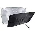 KINGSWAY® Car Sun Shade UV Protection Windshield Cover Use for All Cars, Foldable Size Universal Fit Umbrella Curtain for Front Window, Rear Window, Black Color, 1 Piece