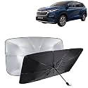 KINGSWAY® Car Sun Shade UV Protection Windshield Cover Compatible with Maruti Suzuki Invicto, (Year 2023 Onwards), Universal Fit Umbrella Curtain for Front Window, Rear Window, Black, 1 Piece