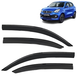 kingsway accessories side window door visor only compatible with maruti suzuki celerio year 2021 onwards all model premium range unbreakable car rain guard side rear wind deflectors set of 4 pcs