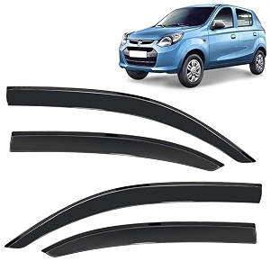 kingsway accessories side window door visor only compatible with maruti suzuki alto 800 year 2012 to 2022 all model premium range unbreakable car rain guard side rear wind deflectors set of 4 pcs