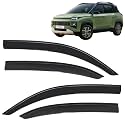 KINGSWAY Accessories Side Window Door Visor Only Compatible with Hyundai Exter Year 2023 Onwards All Model, Premium Range Unbreakable Car Rain Guard Side Rear Wind Deflectors, Set of 4 Pcs
