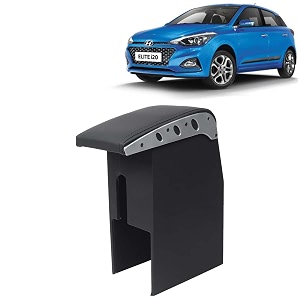kingsway car wooden armrest organizer compatible with hyundai elite i20 year 2018-2020 - vehicle specific fit center console black color enhance comfort and storage compartment 1 piece