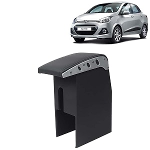 kingsway car wooden armrest organizer compatible with hyundai xcent year 2013-2017 - vehicle specific fit center console black color enhance comfort and storage compartment 1 piece
