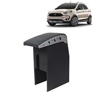 kingsway car wooden armrest organizer compatible with ford freestyle year 2018-2021 - vehicle specific fit center console black color enhance comfort and storage compartment 1 piece