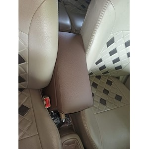kingsway car wooden armrest organizer compatible with maruti suzuki ertiga year 2012-2016 - vehicle specific fit center console beige color enhance comfort and storage compartment 1 piece