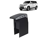 Kingsway Car Wooden Armrest Organizer Compatible with Mahindra Bolero Neo (Year 2021 Onwards) - Vehicle Specific Fit Center Console, Black Color, Enhance Comfort and Storage Compartment, 1 Piece