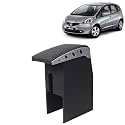 Kingsway Car Wooden Armrest Organizer Compatible with Honda Jazz (Year 2009-2014) - Vehicle Specific Fit Center Console, Black Color, Enhance Comfort and Storage Compartment, 1 Piece