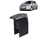 Kingsway Car Wooden Armrest Organizer Compatible with Hyundai I20 (Year 2008-2011) - Vehicle Specific Fit Center Console, Black Color, Enhance Comfort and Storage Compartment, 1 Piece