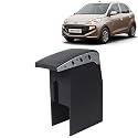 Kingsway Car Wooden Armrest Organizer Compatible with Hyundai Santro (Year 2018-2022) - Vehicle Specific Fit Center Console, Black Color, Enhance Comfort and Storage Compartment, 1 Piece
