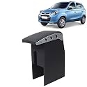 Kingsway Car Wooden Armrest Organizer Compatible with Maruti Suzuki Alto 800 (Year 2012-2022) - Vehicle Specific Fit Center Console, Black Color, Enhance Comfort and Storage Compartment, 1 Piece