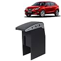 Kingsway Car Wooden Armrest Organizer Compatible with Toyota Glanza (Year 2019-2022) - Vehicle Specific Fit Center Console, Black Color, Enhance Comfort and Storage Compartment, 1 Piece