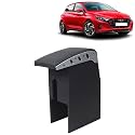 Kingsway Car Wooden Armrest Organizer Compatible with Hyundai I20 (Year 2020 Onwards) - Vehicle Specific Fit Center Console, Black Color, Enhance Comfort and Storage Compartment, 1 Piece