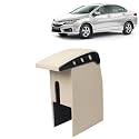 Kingsway Car Wooden Armrest Organizer Compatible with Honda City (Year 2014-2016) - Vehicle Specific Fit Center Console, Beige Color, Enhance Comfort and Storage Compartment, 1 Piece