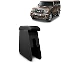 Kingsway Car Wooden Armrest Organizer Compatible with Mahindra Bolero (Year 2020 Onwards) - Vehicle Specific Fit Center Console, Black Color, Enhance Comfort and Storage Compartment, 1 Piece