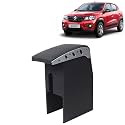 Kingsway Car Wooden Armrest Organizer Compatible with Renault Kwid (Year 2015-2018) - Vehicle Specific Fit Center Console, Black Color, Enhance Comfort and Storage Compartment, 1 Piece