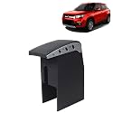Kingsway Car Wooden Armrest Organizer Compatible with Maruti Suzuki Vitara Brezza (Year 2016-2019) - Custom Fit Center Console, Black Color, Enhance Comfort and Storage Compartment, 1 Piece