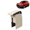 Kingsway Car Wooden Armrest Organizer Compatible with Maruti Suzuki Vitara Brezza (Year 2016-2019) - Custom Fit Center Console, Beige Color, Enhance Comfort and Storage Compartment, 1 Piece