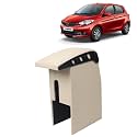 Kingsway Car Wooden Armrest Organizer Compatible with Tata Tiago (Year 2016-2020) - Vehicle Specific Fit Center Console, Beige Color, Enhance Comfort and Storage Compartment, 1 Piece