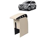 Kingsway Car Wooden Armrest Organizer Compatible with Nissan Terrano (Year 2009-2018) - Vehicle Specific Fit Center Console, Beige Color, Enhance Comfort and Storage Compartment, 1 Piece