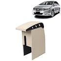 Kingsway Car Wooden Armrest Organizer Compatible with Honda City (Year 2009-2013) - Vehicle Specific Fit Center Console, Beige Color, Enhance Comfort and Storage Compartment, 1 Piece