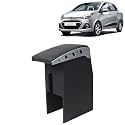 Kingsway Car Wooden Armrest Organizer Compatible with Hyundai Xcent (Year 2013-2017) - Vehicle Specific Fit Center Console, Black Color, Enhance Comfort and Storage Compartment, 1 Piece