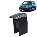 Kingsway Car Wooden Armrest Organizer Compatible with Maruti Suzuki Ignis (Year 2016 Onwards) - Vehicle Specific Fit Center Console, Black Color, Enhance Comfort and Storage Compartment, 1 Piece