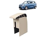 Kingsway Car Wooden Armrest Organizer Compatible with Maruti Suzuki Wagon R (Year 2019 Onwards) - Vehicle Specific Fit Center Console, Beige Color, Enhance Comfort and Storage Compartment, 1 Piece