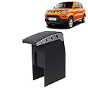 Kingsway Car Wooden Armrest Organizer Compatible with Maruti Suzuki S Presso (Year 2019 Onwards) - Vehicle Specific Fit Center Console, Black Color, Enhance Comfort and Storage Compartment, 1 Piece