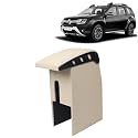 Kingsway Car Wooden Armrest Organizer Compatible with Renault Duster (Year 2014-2022) - Vehicle Specific Fit Center Console, Beige Color, Enhance Comfort and Storage Compartment, 1 Piece