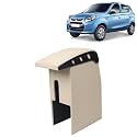 Kingsway Car Wooden Armrest Organizer Compatible with Maruti Suzuki Alto (Year 2012 Onwards) - Vehicle Specific Fit Center Console, Beige Color, Enhance Comfort and Storage Compartment, 1 Piece