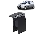Kingsway Car Wooden Armrest Organizer Compatible with Hyundai I10 (Year 2007-2010) - Vehicle Specific Fit Center Console, Black Color, Enhance Comfort and Storage Compartment, 1 Piece
