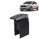 Kingsway Car Wooden Armrest Organizer Compatible with Ford Freestyle (Year 2018-2021) - Vehicle Specific Fit Center Console, Black Color, Enhance Comfort and Storage Compartment, 1 Piece