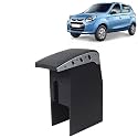 Kingsway Car Wooden Armrest Organizer Compatible with Maruti Suzuki Alto (Year 2012 Onwards) - Vehicle Specific Fit Center Console, Black Color, Enhance Comfort and Storage Compartment, 1 Piece