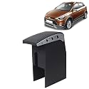 Kingsway Car Wooden Armrest Organizer Compatible with Hyundai I20 Active (Year 2015-2020) - Vehicle Specific Fit Center Console, Black Color, Enhance Comfort and Storage Compartment, 1 Piece