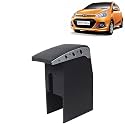 Kingsway Car Wooden Armrest Organizer Compatible with Hyundai Grand I10 (Year 2013-2017) - Vehicle Specific Fit Center Console, Black Color, Enhance Comfort and Storage Compartment, 1 Piece