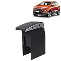 Kingsway Car Wooden Armrest Organizer Compatible with Ford Ecosport (Year 2012-2016) - Vehicle Specific Fit Center Console, Black Color, Enhance Comfort and Storage Compartment, 1 Piece