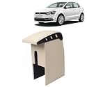 Kingsway Car Wooden Armrest Organizer Compatible with Volkswagen Polo (Year 2009-2022) - Vehicle Specific Fit Center Console, Beige Color, Enhance Comfort and Storage Compartment, 1 Piece