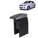 Kingsway Car Wooden Armrest Organizer Compatible with Maruti Suzuki Swift Dzire (Year 2008-2012) - Vehicle Specific Fit Center Console, Black Color, Enhance Comfort and Storage Compartment, 1 Piece