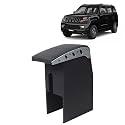 Kingsway Car Wooden Armrest Organizer Compatible with Mahindra TUV 300 (Year 2015-2020) - Vehicle Specific Fit Center Console, Black Color, Enhance Comfort and Storage Compartment, 1 Piece